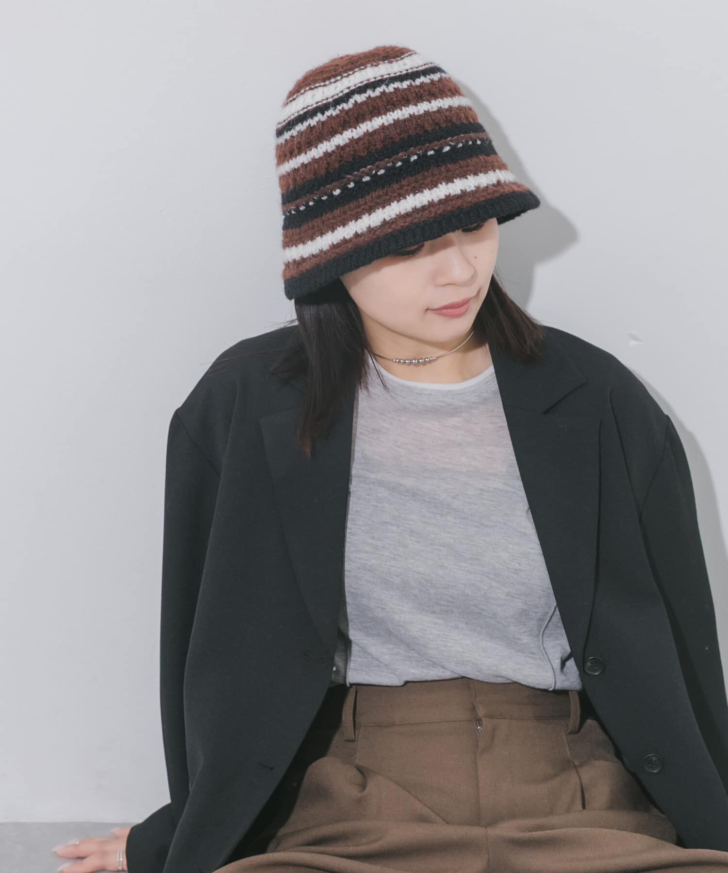 SMELLY「マルチボーダーニットハット」|ハット|