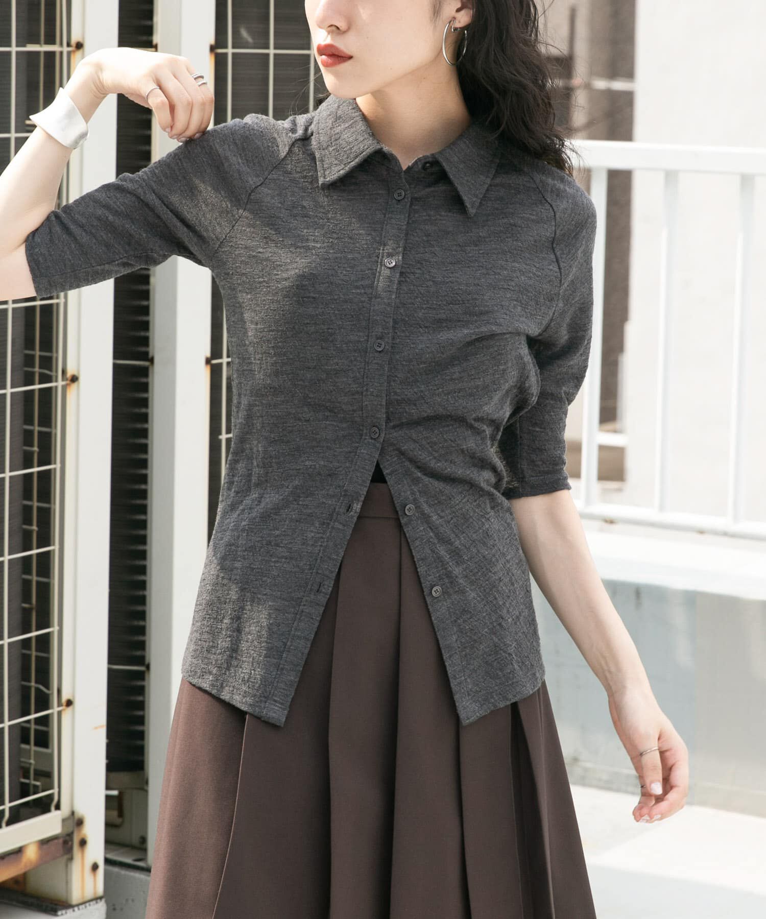  「ジャガードポロカーディガン」|カーディガン|