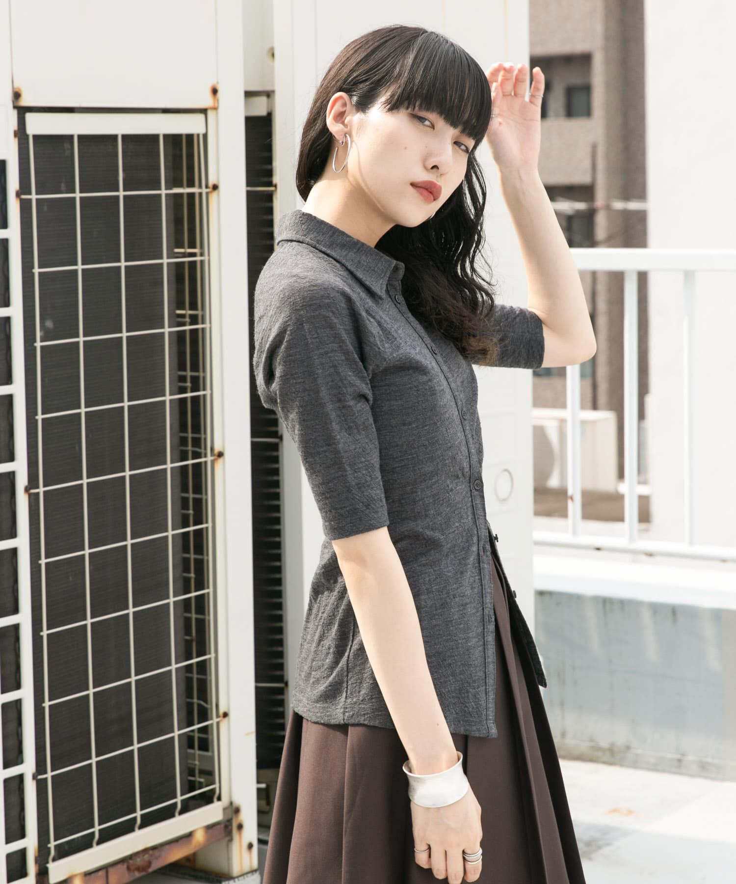  「ジャガードポロカーディガン」|カーディガン|