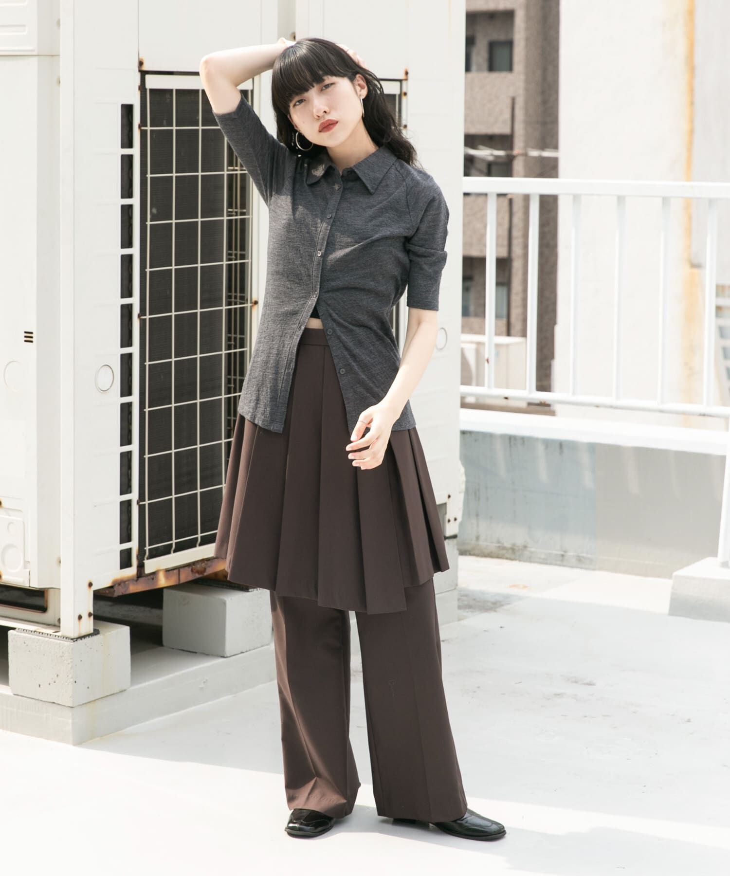  「ジャガードポロカーディガン」|カーディガン|