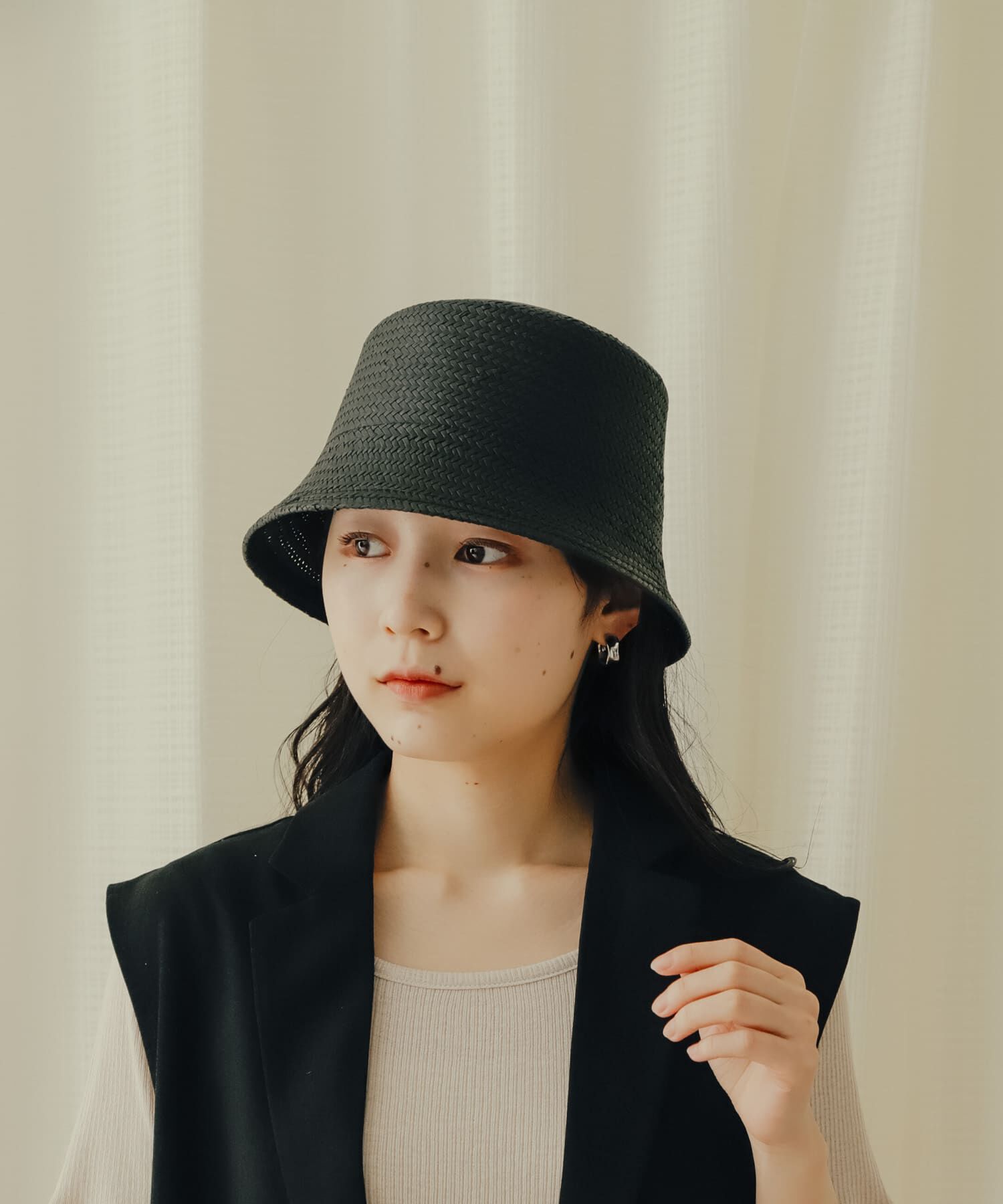 SENSE OF PLACE by URBAN RESEARCH「ペーパーシートバケットハット」|ハット|ブラック