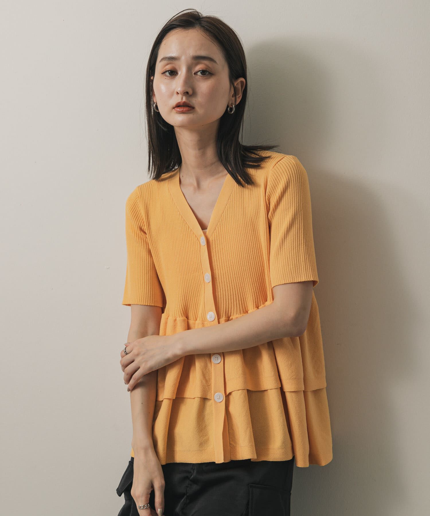 SENSE OF PLACE by URBAN RESEARCH「『WEB限定』ペプラムカーディガン(半袖)」|カーディガン|