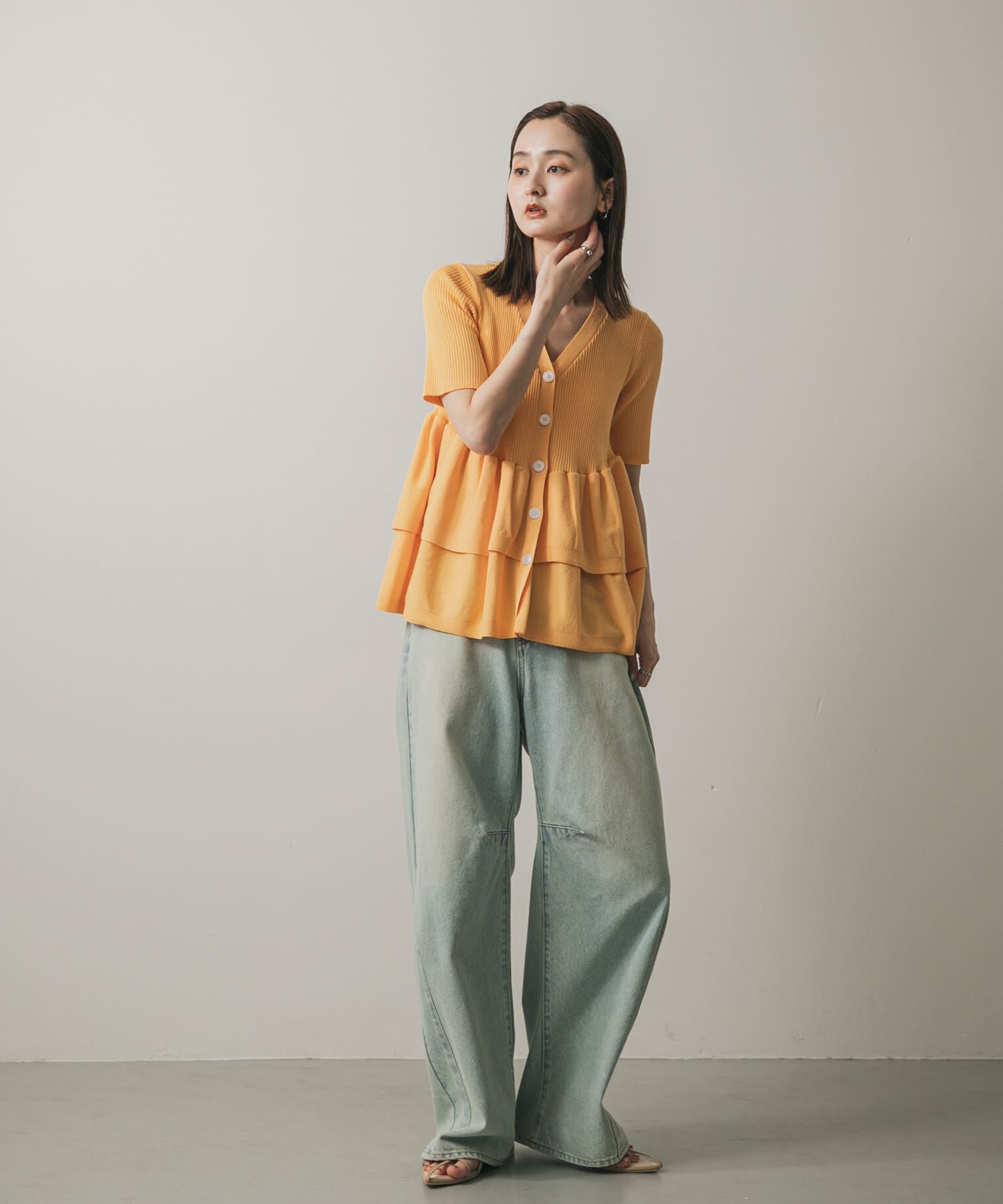 SENSE OF PLACE by URBAN RESEARCH「『WEB限定』ペプラムカーディガン(半袖)」|カーディガン|