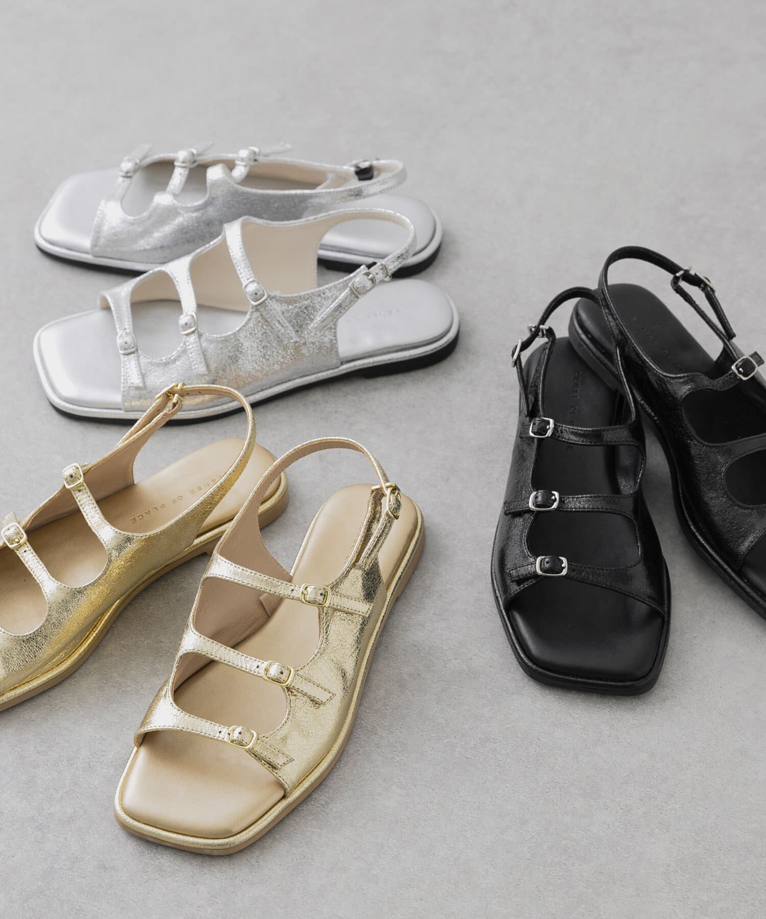 SENSE OF PLACE by URBAN RESEARCH「スクエアトゥベルトサンダル」|サンダル|