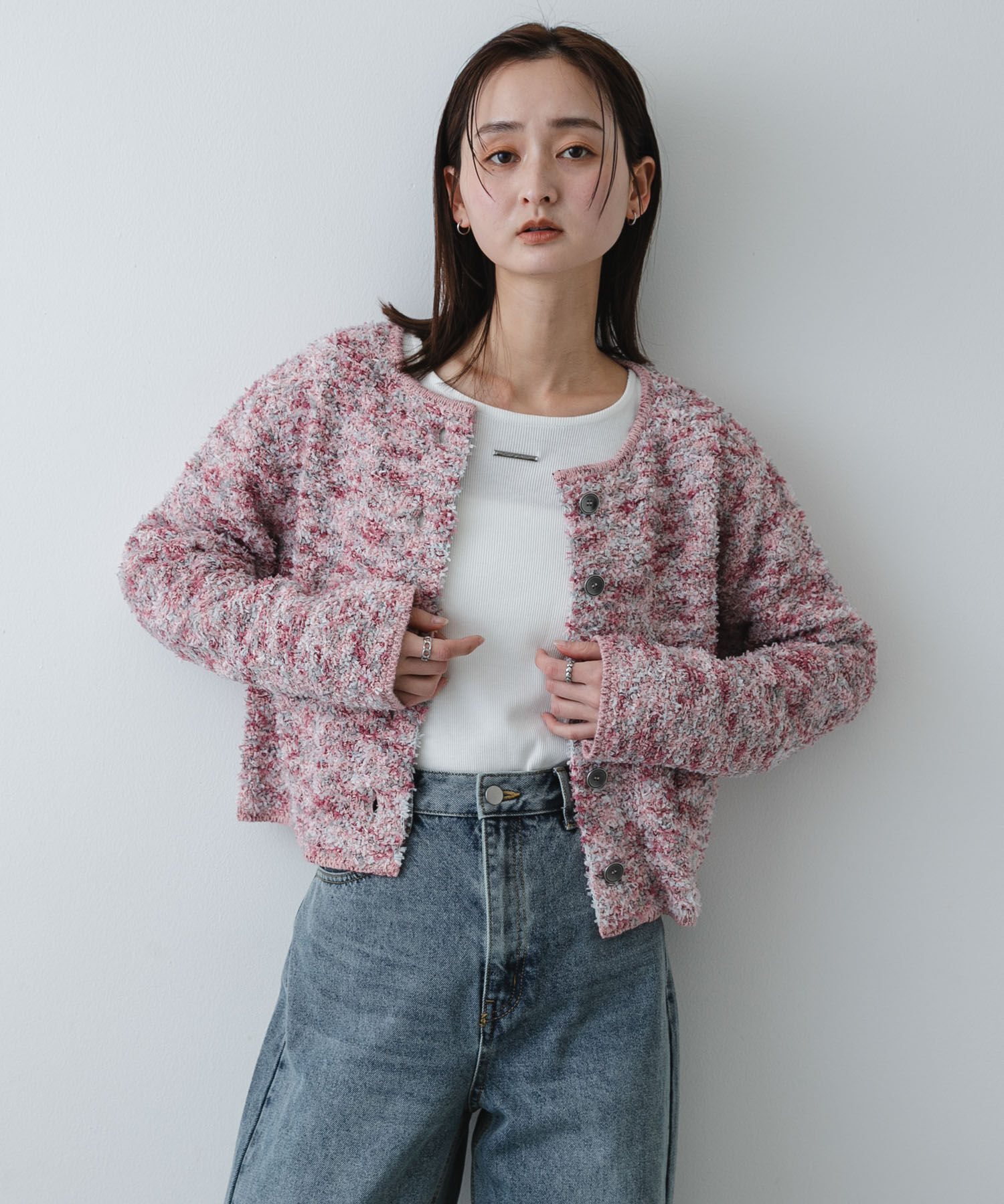 SENSE OF PLACE by URBAN RESEARCH「『洗濯可』ミックスツイードカーディガン」|カーディガン|