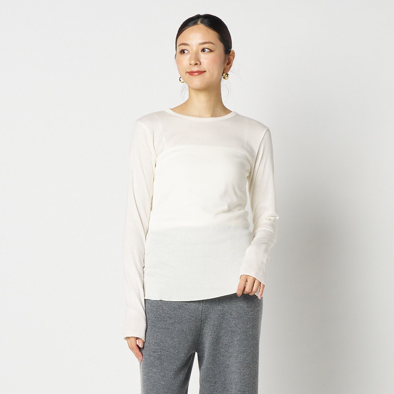 HELIOPOLE「HELIOPOLE 【smooth skin series】CASHCOTTON CREW」|Tシャツ・カットソー|