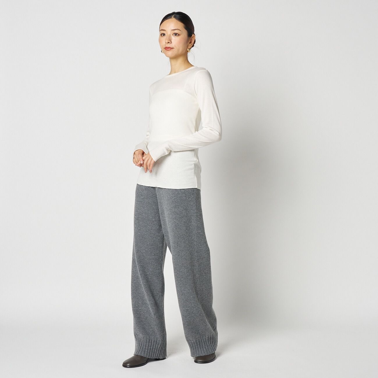 HELIOPOLE「HELIOPOLE 【smooth skin series】CASHCOTTON CREW」|Tシャツ・カットソー|