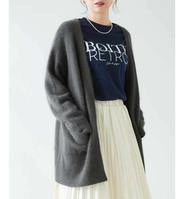 le.coeur blanc「FOX混ガウンカーディガン」|カーディガン|