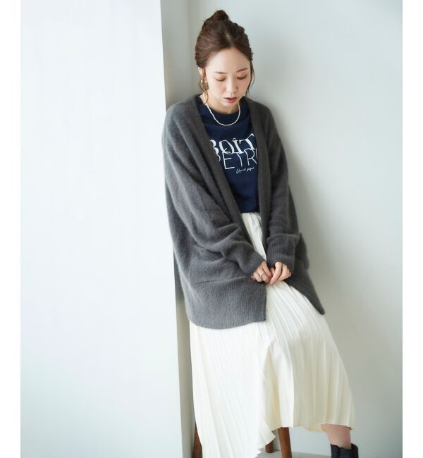 le.coeur blanc「FOX混ガウンカーディガン」|カーディガン|