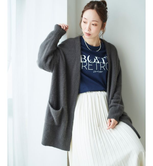 le.coeur blanc「FOX混ガウンカーディガン」|カーディガン|