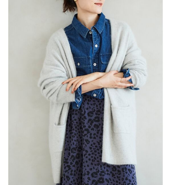 le.coeur blanc「FOX混ガウンカーディガン」|カーディガン|