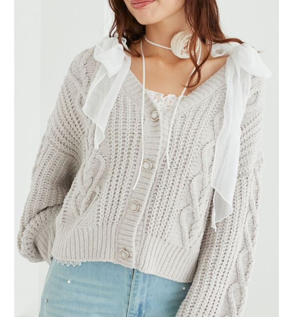 MAJESTICLEGON「ハートマシュマロモールカーディガン」|カーディガン|