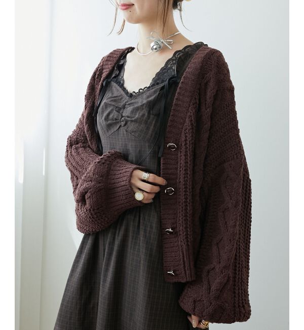 MAJESTICLEGON「ハートマシュマロモールカーディガン」|カーディガン|