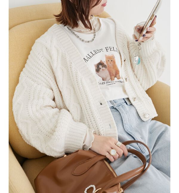 MAJESTICLEGON「ハートマシュマロモールカーディガン」|カーディガン|