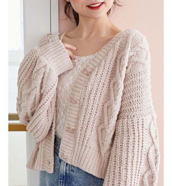 MAJESTICLEGON「ハートマシュマロモールカーディガン」|カーディガン|