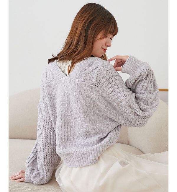 MAJESTICLEGON「ハートマシュマロモールカーディガン」|カーディガン|