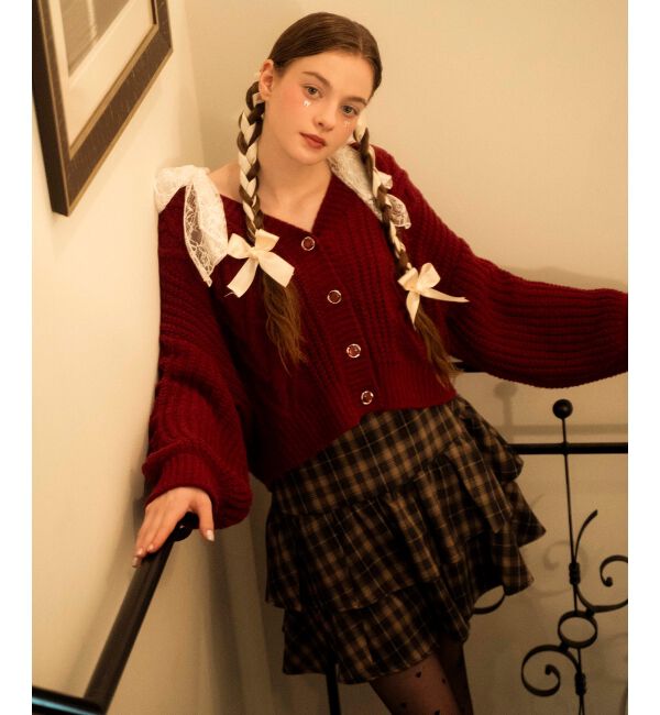 MAJESTICLEGON「ハートマシュマロモールカーディガン」|カーディガン|