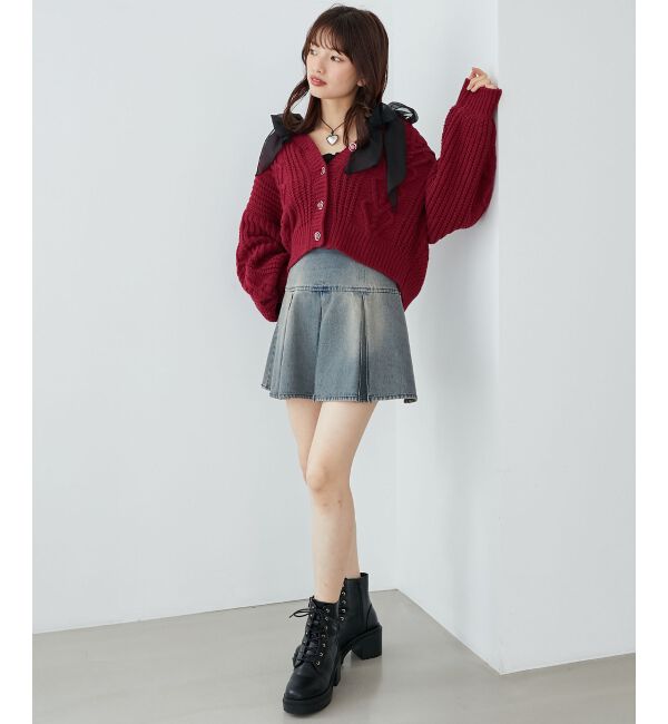 MAJESTICLEGON「ハートマシュマロモールカーディガン」|カーディガン|