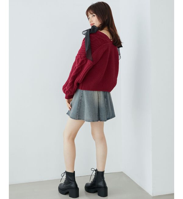 MAJESTICLEGON「ハートマシュマロモールカーディガン」|カーディガン|