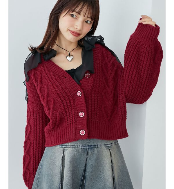 MAJESTICLEGON「ハートマシュマロモールカーディガン」|カーディガン|
