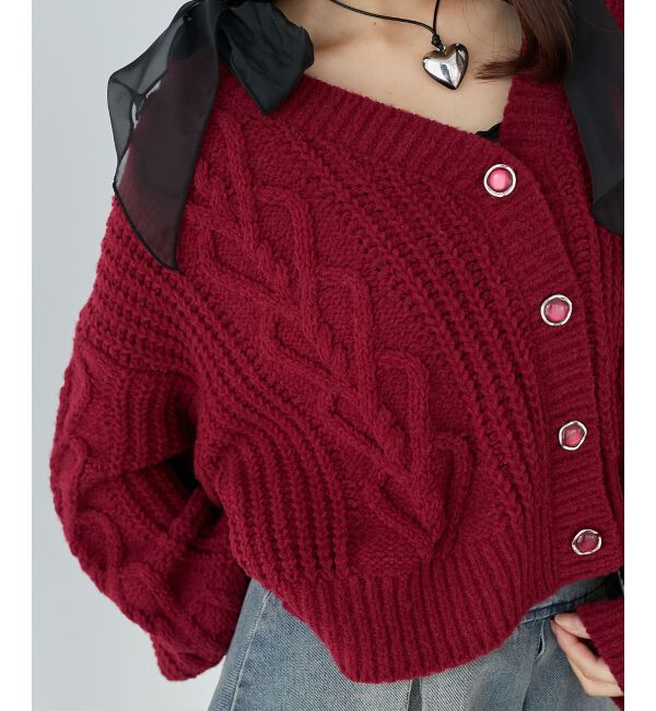 MAJESTICLEGON「ハートマシュマロモールカーディガン」|カーディガン|