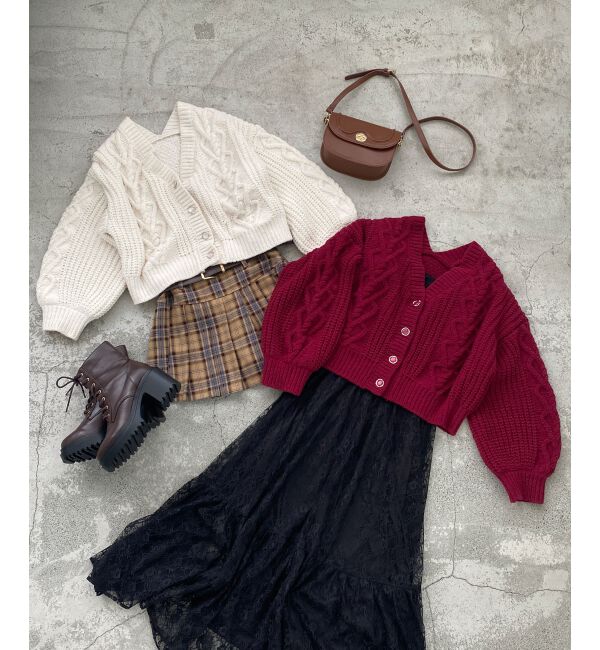 MAJESTICLEGON「ハートマシュマロモールカーディガン」|カーディガン|