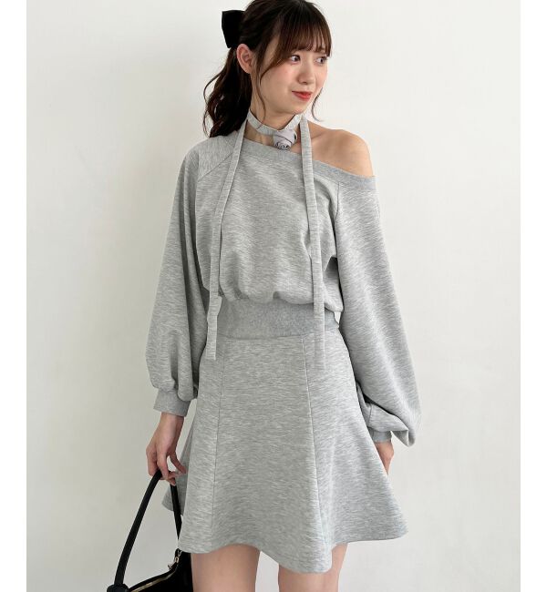 MAJESTICLEGON「フラワーチョーカー付きスウェットワンピ」|ワンピース|