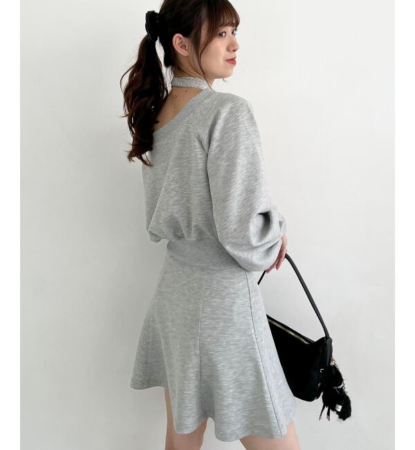 MAJESTICLEGON「フラワーチョーカー付きスウェットワンピ」|ワンピース|