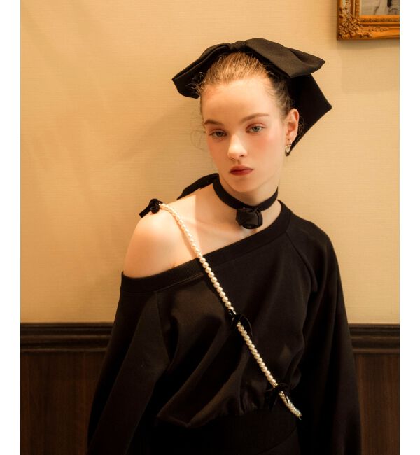 MAJESTICLEGON「フラワーチョーカー付きスウェットワンピ」|ワンピース|