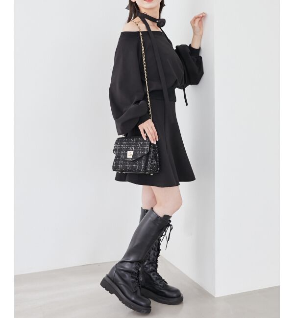 MAJESTICLEGON「フラワーチョーカー付きスウェットワンピ」|ワンピース|