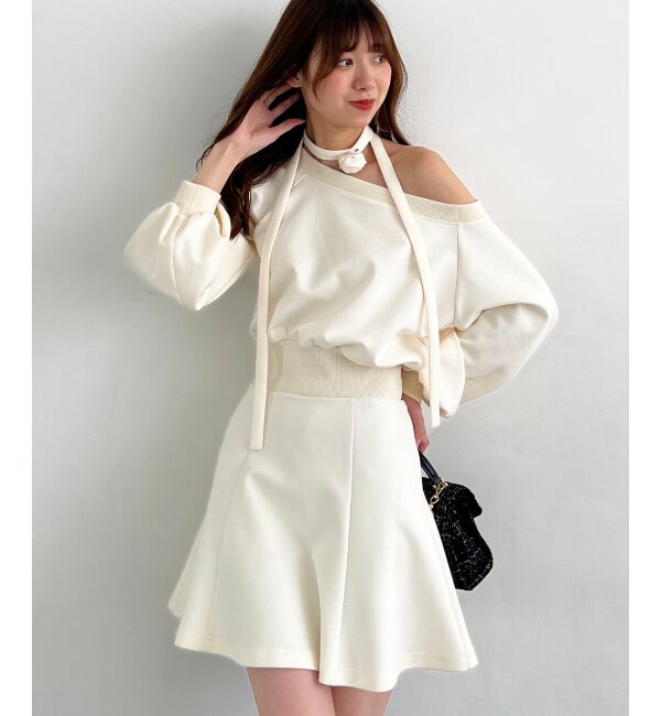 MAJESTICLEGON「フラワーチョーカー付きスウェットワンピ」|ワンピース|