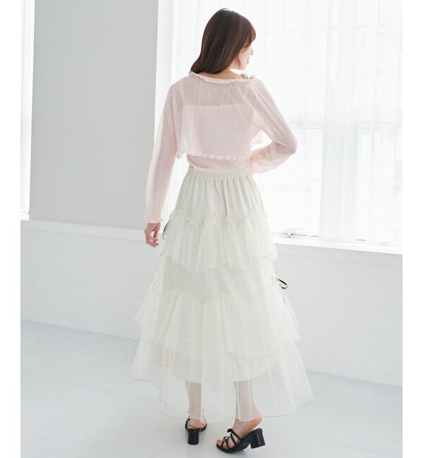  「パールチェーンキャミセットフリルカーデ」|カーディガン|