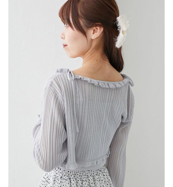  「パールチェーンキャミセットフリルカーデ」|カーディガン|