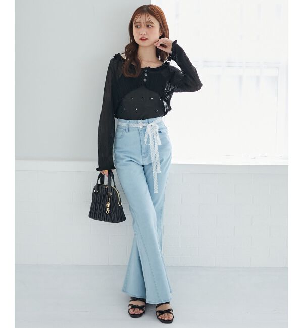  「パールチェーンキャミセットフリルカーデ」|カーディガン|