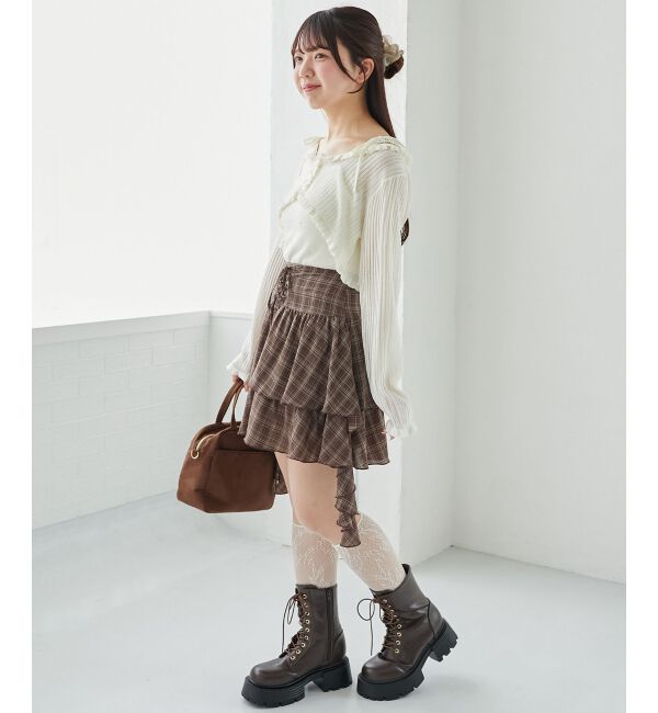  「パールチェーンキャミセットフリルカーデ」|カーディガン|