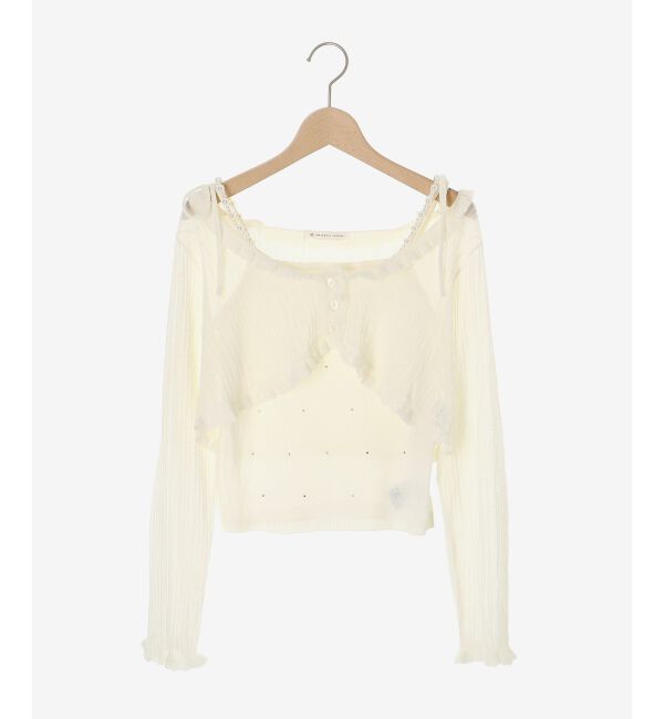  「パールチェーンキャミセットフリルカーデ」|カーディガン|