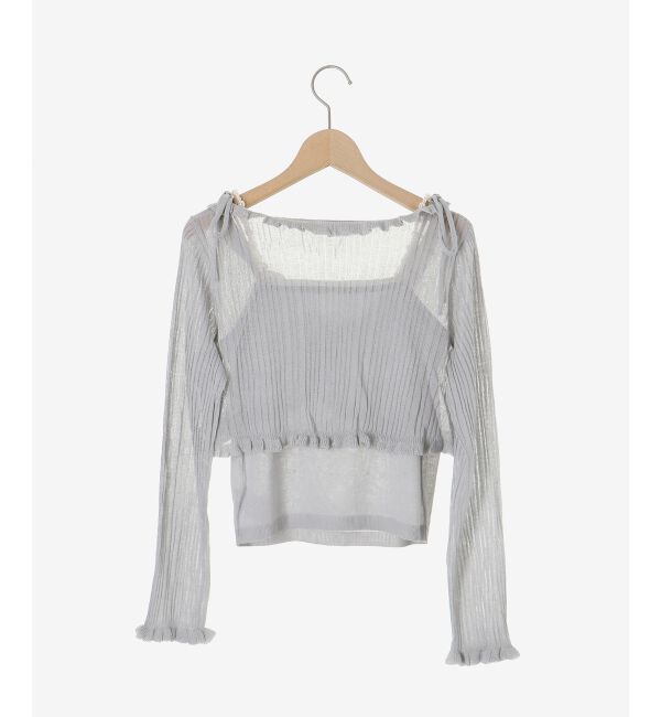  「パールチェーンキャミセットフリルカーデ」|カーディガン|