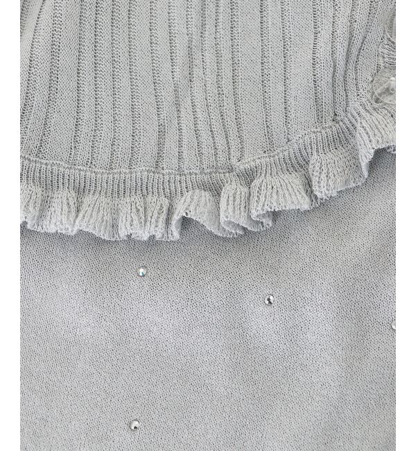  「パールチェーンキャミセットフリルカーデ」|カーディガン|