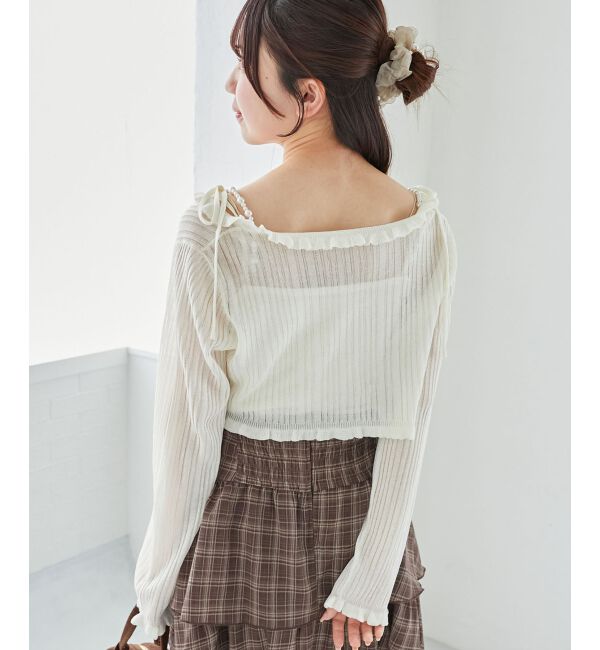  「パールチェーンキャミセットフリルカーデ」|カーディガン|