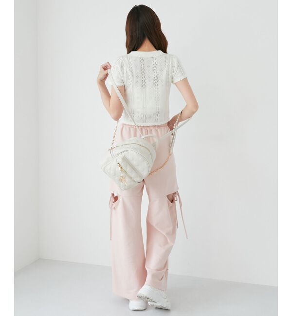  「襟付き透かし柄カーディガン」|カーディガン|