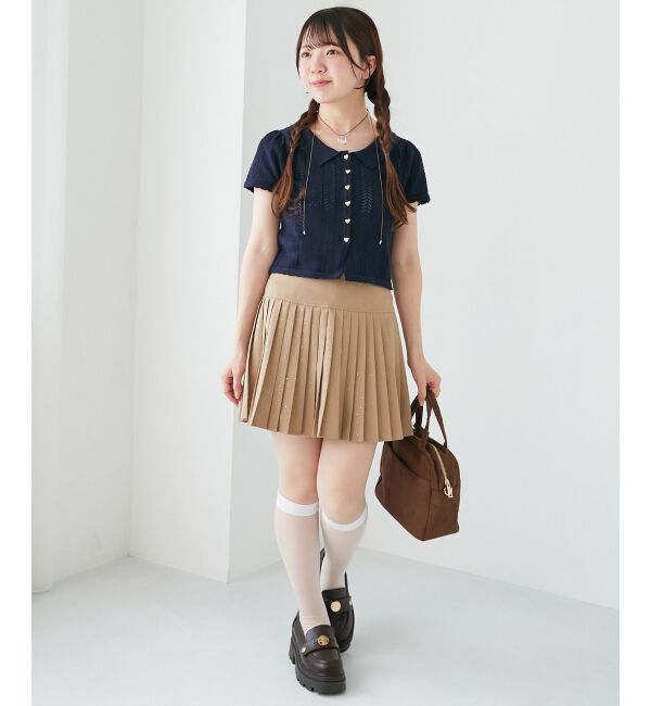  「襟付き透かし柄カーディガン」|カーディガン|