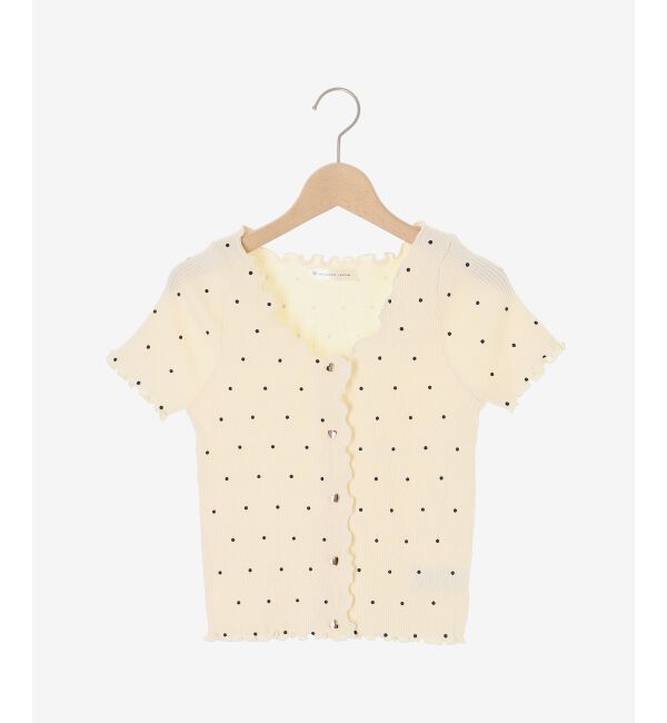  「ドットパターンリブカーディガン」|カーディガン|