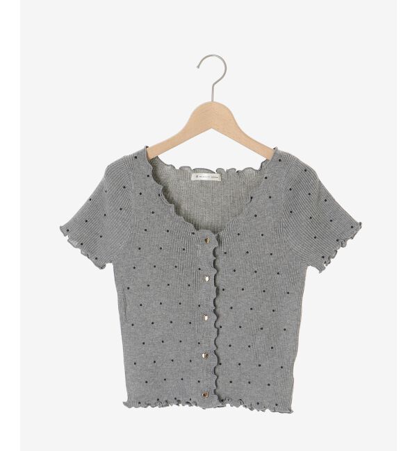  「ドットパターンリブカーディガン」|カーディガン|