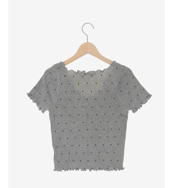  「ドットパターンリブカーディガン」|カーディガン|