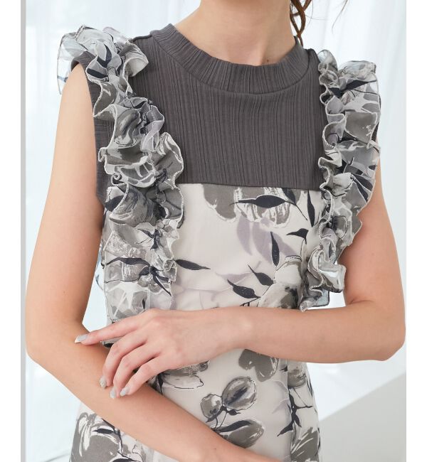  「ノースリフリルドッキングワンピ」|ワンピース|