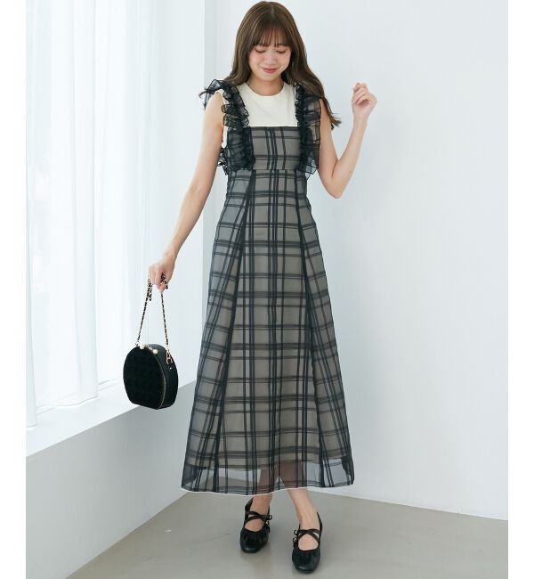  「ノースリフリルドッキングワンピ」|ワンピース|