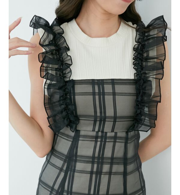  「ノースリフリルドッキングワンピ」|ワンピース|