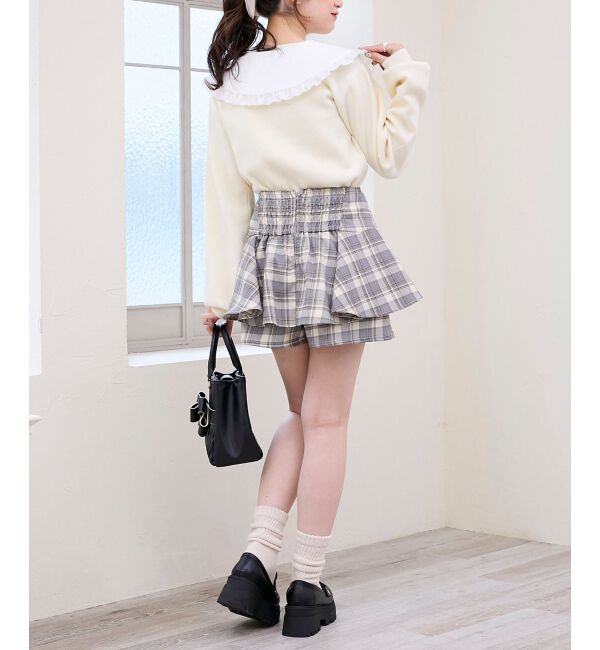  「フリルカラーセットニットカーディガン」|カーディガン|