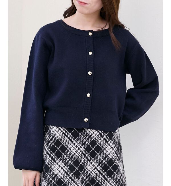  「フリルカラーセットニットカーディガン」|カーディガン|