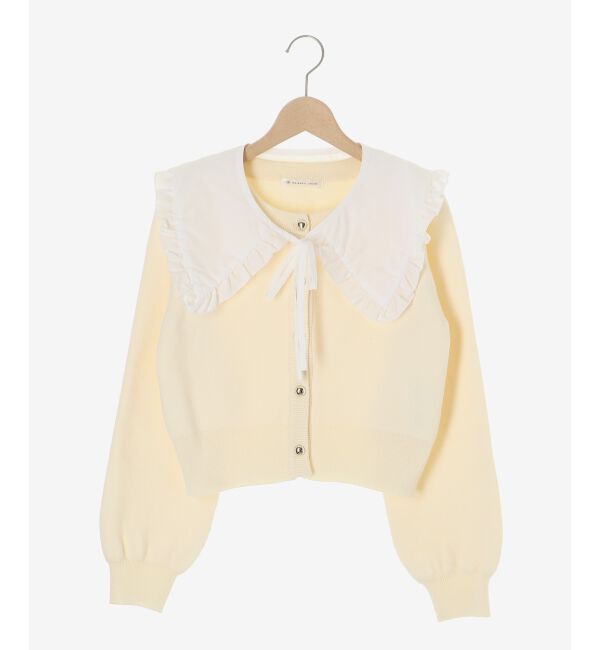  「フリルカラーセットニットカーディガン」|カーディガン|